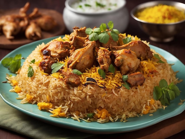 Premium AI Image | Indian traditional food Biryani Dish cuisine