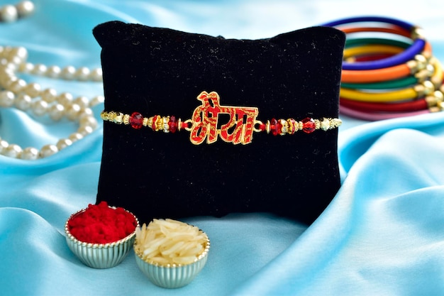 Indian traditional rakhi with roli chawal