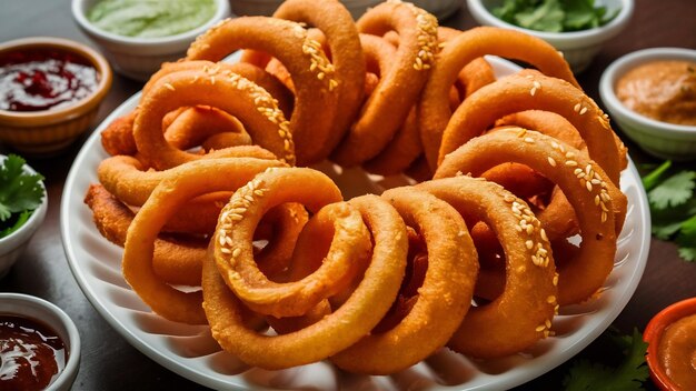 Photo indian traditional snack chakli a spiral shaped crisp deep fried snack