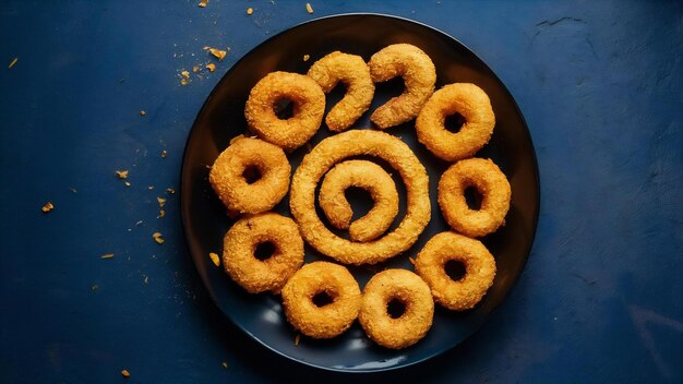 Photo indian traditional snack chakli a spiral shaped crisp deep fried snack