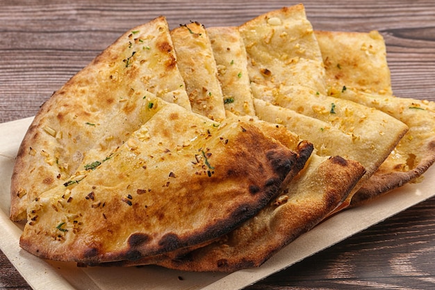 Indian traditional tandoori bread Garlic naan