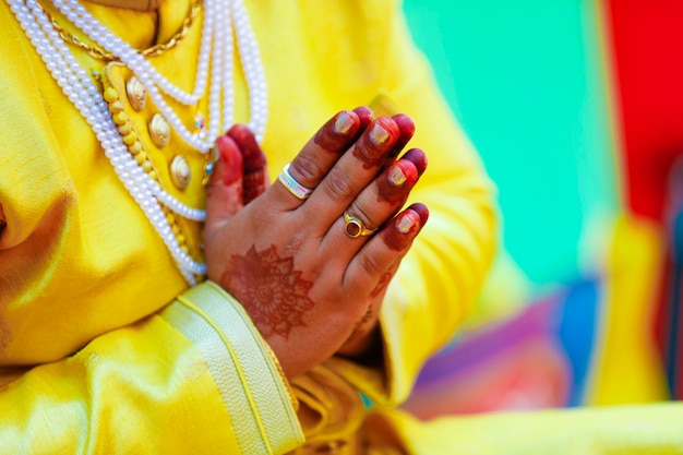 Indian Traditional Wedding Groom hand 