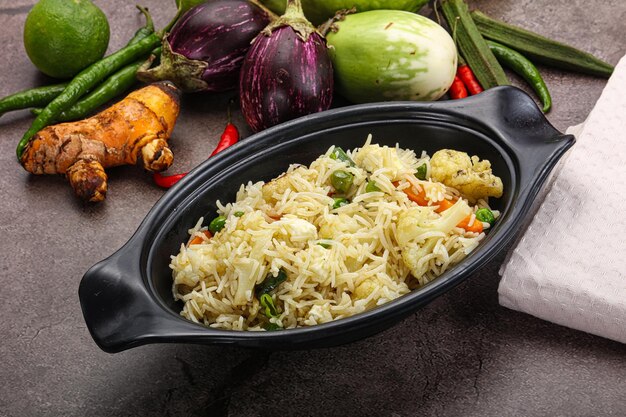Photo indian vegetarian pilao basmati rice