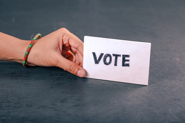 Indian Voter hand with voting sign after casting vote in election