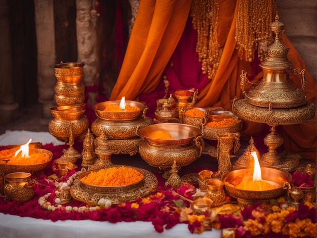 Indian wedding of vivah Yagya items for the Indian Yajna ritual Traditional Indian Ritual Items