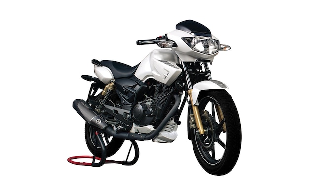 Indian white Motorbike on the white background