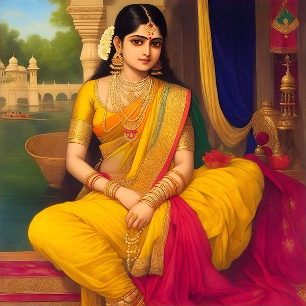 indian woman painting