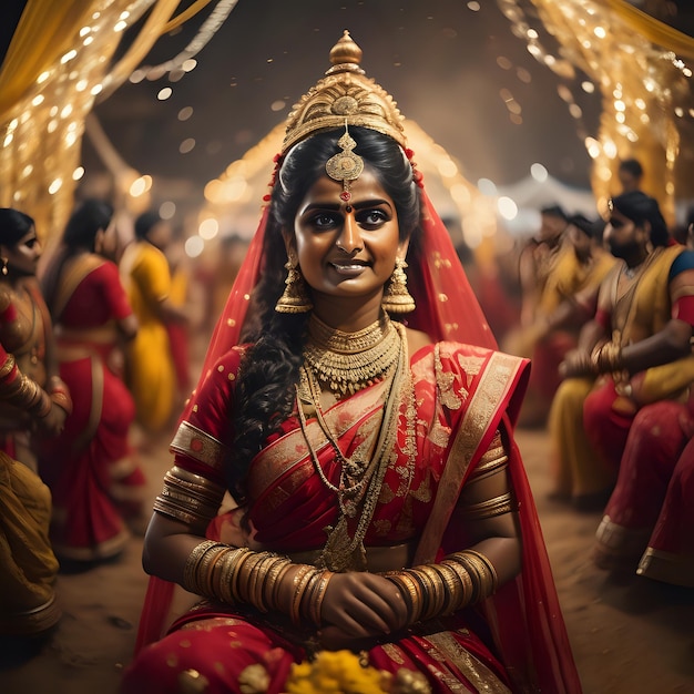 Indian woman Performing garba dance Garba dance is performed in Navratri festival