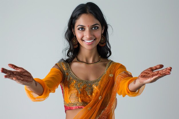 Foto donna indiana in abiti tradizionali