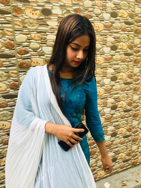 Indian woman wearing traditional wear outdoor