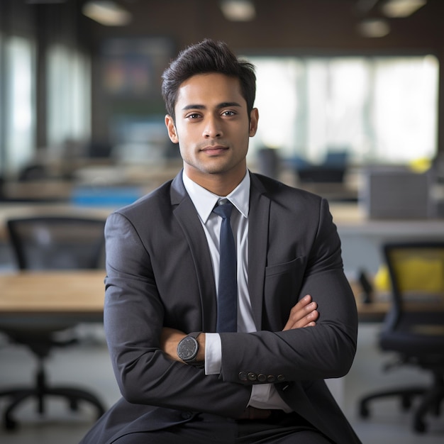 indian young entrepreneur male in office