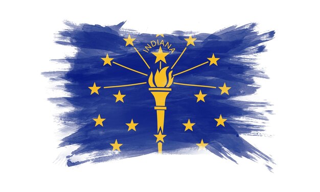 Indiana state flag brush stroke, Indiana flag background