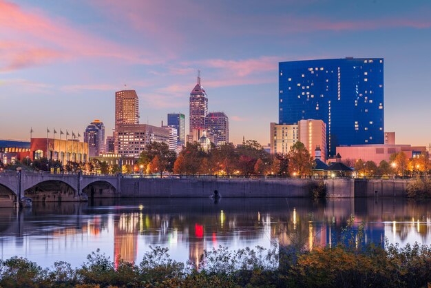 Photo indianapolis indiana usa skyline on the white river