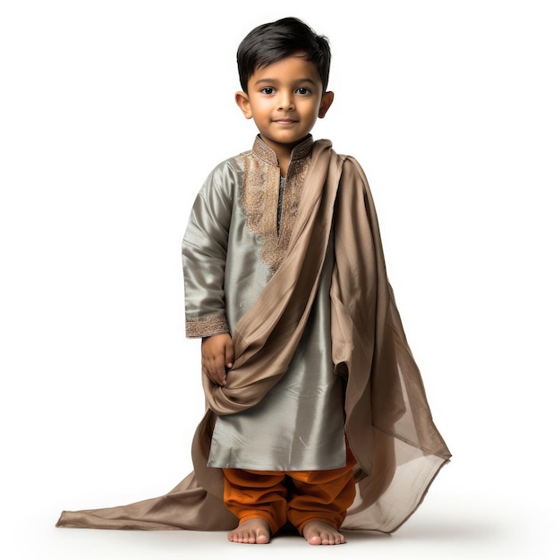 Indiase achtjarige in Kurta pyjama