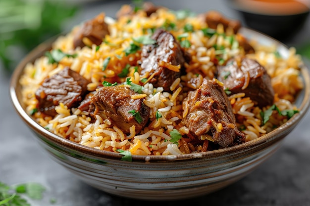 Indiase biryani rijst professionele reclame voedsel fotografie