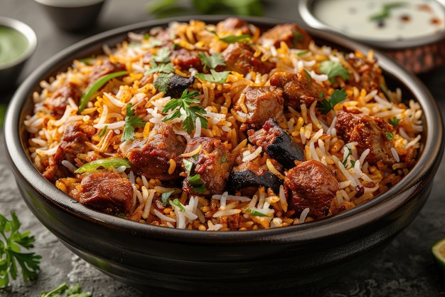 Indiase biryani rijst professionele reclame voedsel fotografie