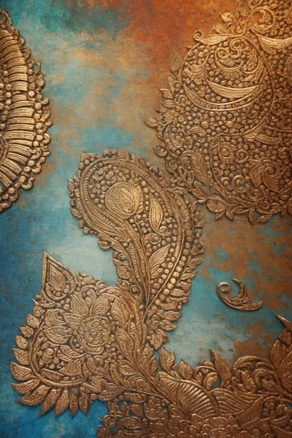 Indiase bloemenmotieven damask stijl patroon voor textiel en decoratie