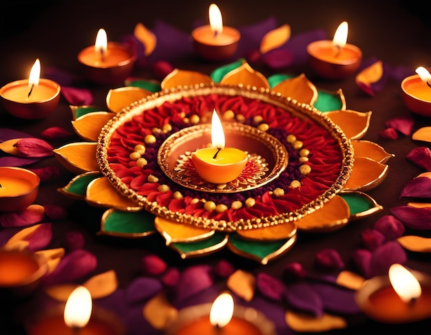 Indiase diwali-lamp generatieve Ai