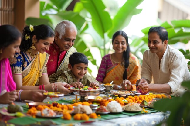 Indiase familiebijeenkomst viering van de levensstijl van het festival