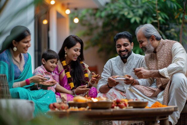 Indiase familiebijeenkomst viering van de levensstijl van het festival