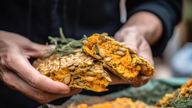 Indiase fastfood knapperige en hartige kikkererwtenpannenkoek met gouden korst generatieve ai