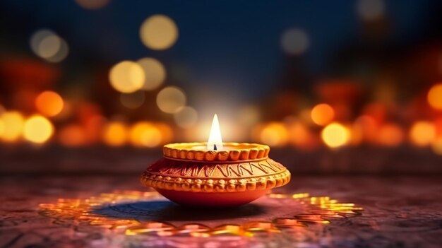 Indiase festival Happy Diwali met Diwali rekwisieten vakantie Achtergrond met crackers Diwali-viering