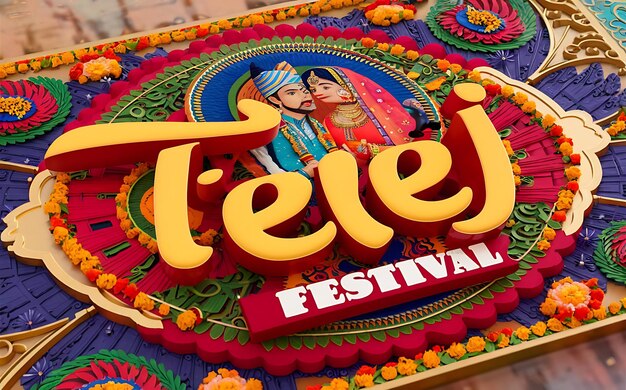 Indiase festival teej banner ontwerp