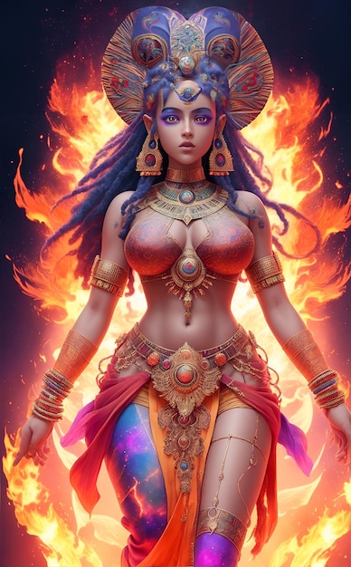 Indiase godin Parvati Anime-stijl