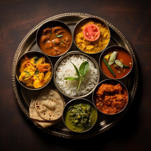 Indiase grote Thali eten