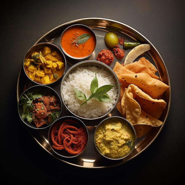 Indiase grote Thali eten