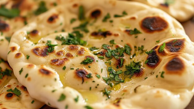 Indiase naan brood close-up