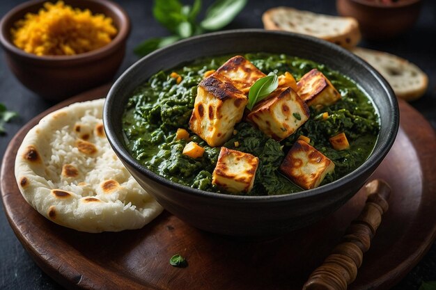 Indiase Saag Paneer met Naan Rice Bowl