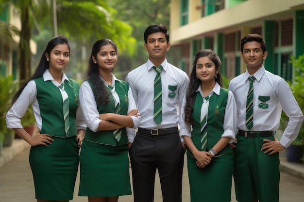 Indiase schoolvrienden groeperen zich op school
