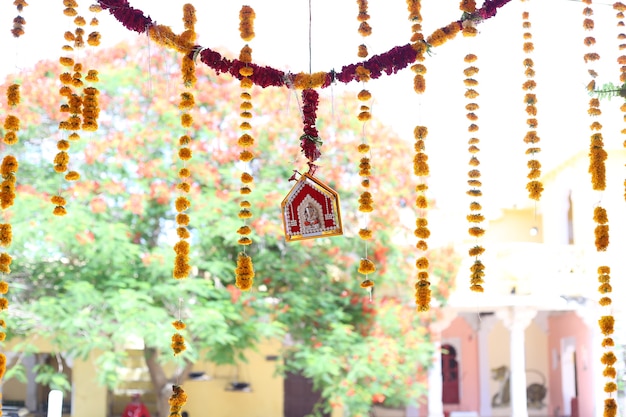 Indiase traditionele bruiloft Ganesha ceremonie ritueel