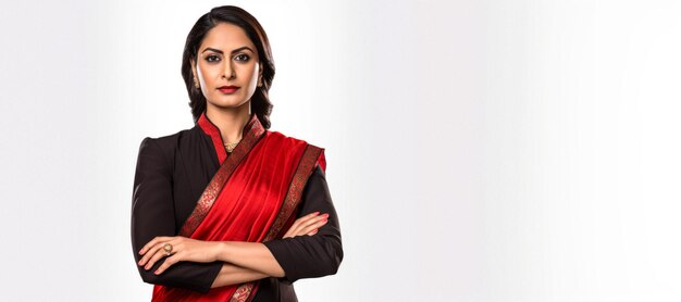 Indiase zakenvrouw in sari Generatieve AI