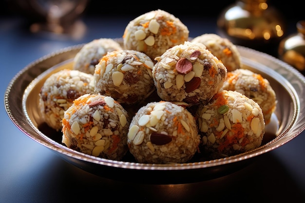 Indiase zoete en gezonde droge fruitladdu of laddoo