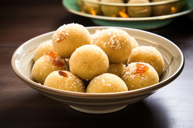 Indiase zoete rawa laddu of rava laddoo