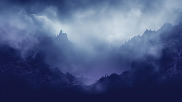 Indigo Color Fog Background