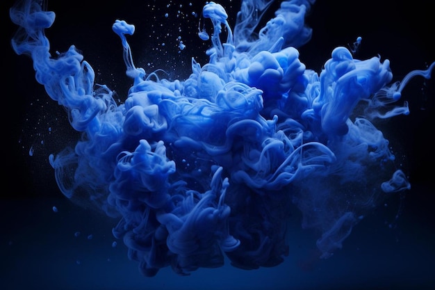 Indigo colored ink in water