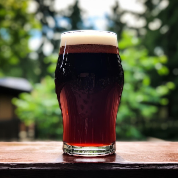 Photo indigo kangaroo a bold chromaticity beer glass with irish red ale