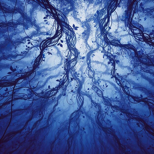 indigo sky tapestry intricate vines create a stunning tapestry against the mesmerizing night