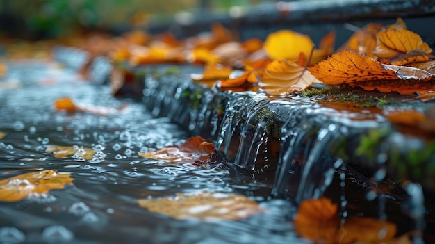 Photo an individual cleaning out the gutters before a rainy season