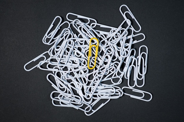 Individual paperclip think different as a business icon for innovative thinking