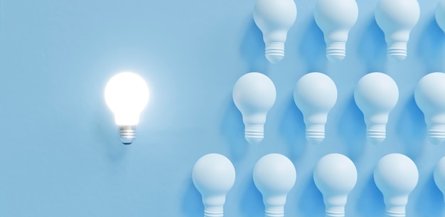 individuality concept among light bulb