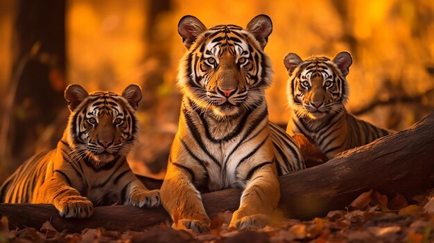 Indochinese tigers in their natural habitat