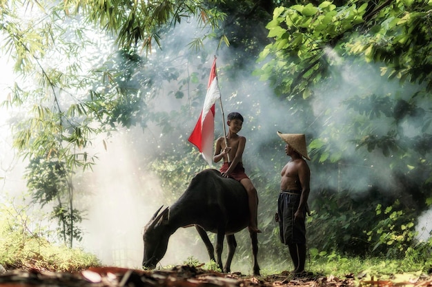 Photo indonesia child with parent