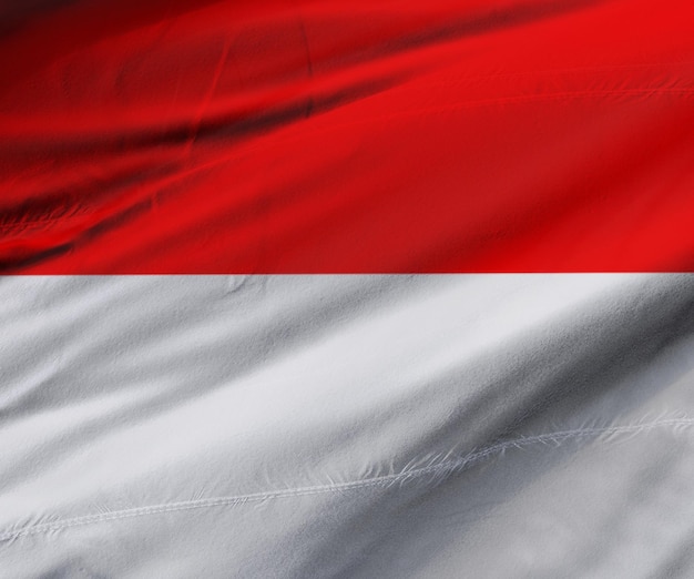 Indonesia Flag raising 3d Rendering Depicting  Symbol of Victory, conquest