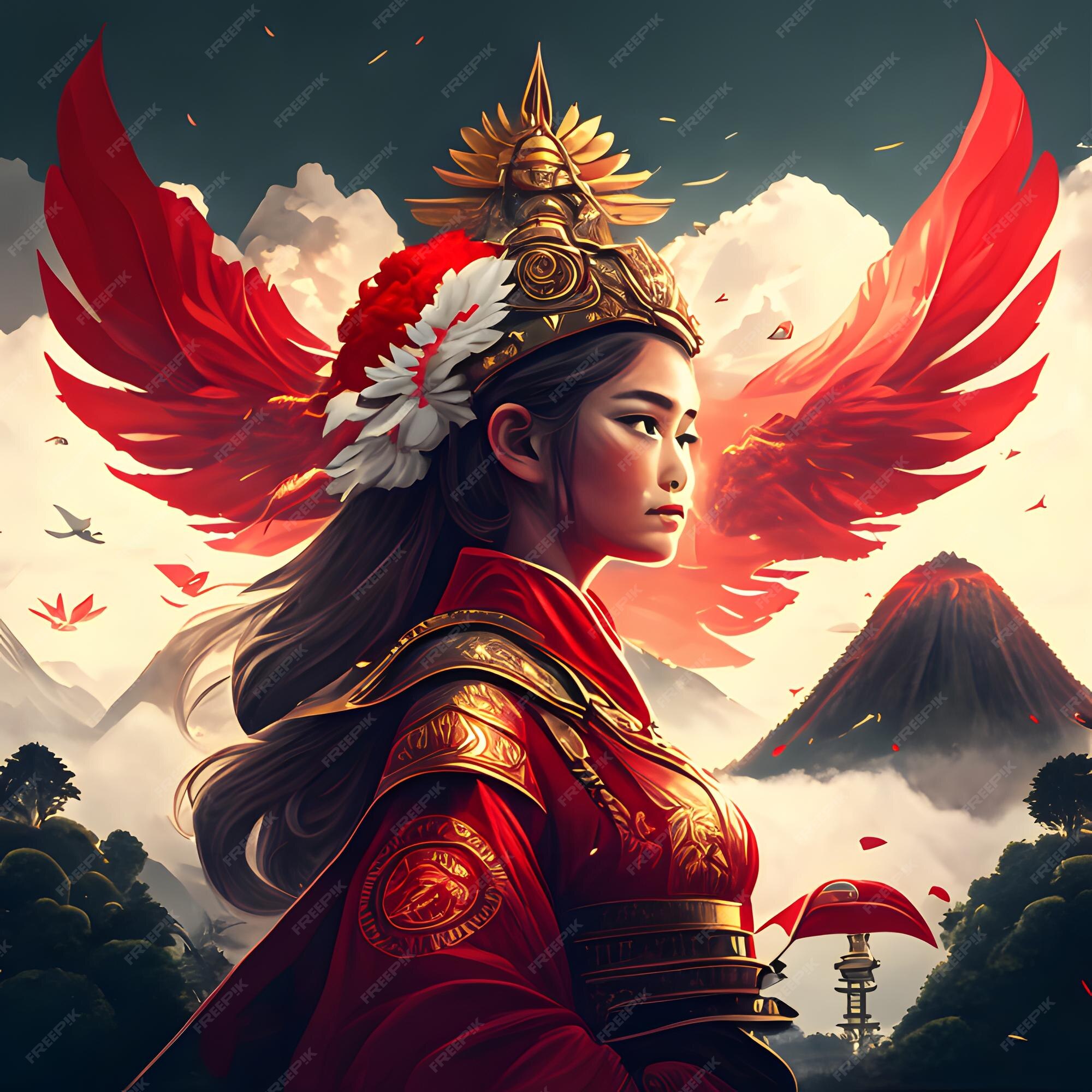 Premium AI Image | Indonesia independent illustration
