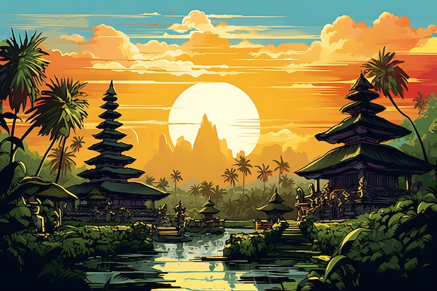 インドネシアの風景画
