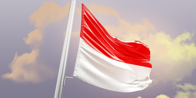 Indonesia national flag waving in the sky